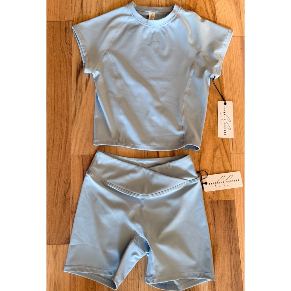 Chanelle Couture Powder Blue 2-Piece Activewear Set - Size S - NWT - Picture 6 of 7